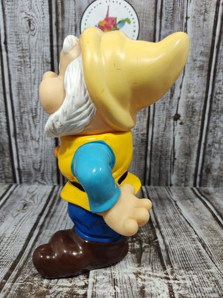 Vintage Walt Disney Productions Happy 3 Dwarf Snow White Vinyl 8" Squeaker Japan - Picture 9 of 12